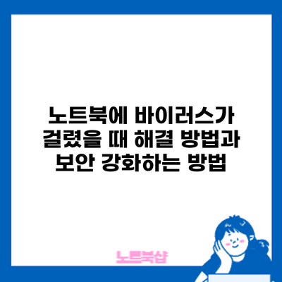 노트북에 바이러스가 걸렸을 때 해결 방법과 보안 강화하는 방법